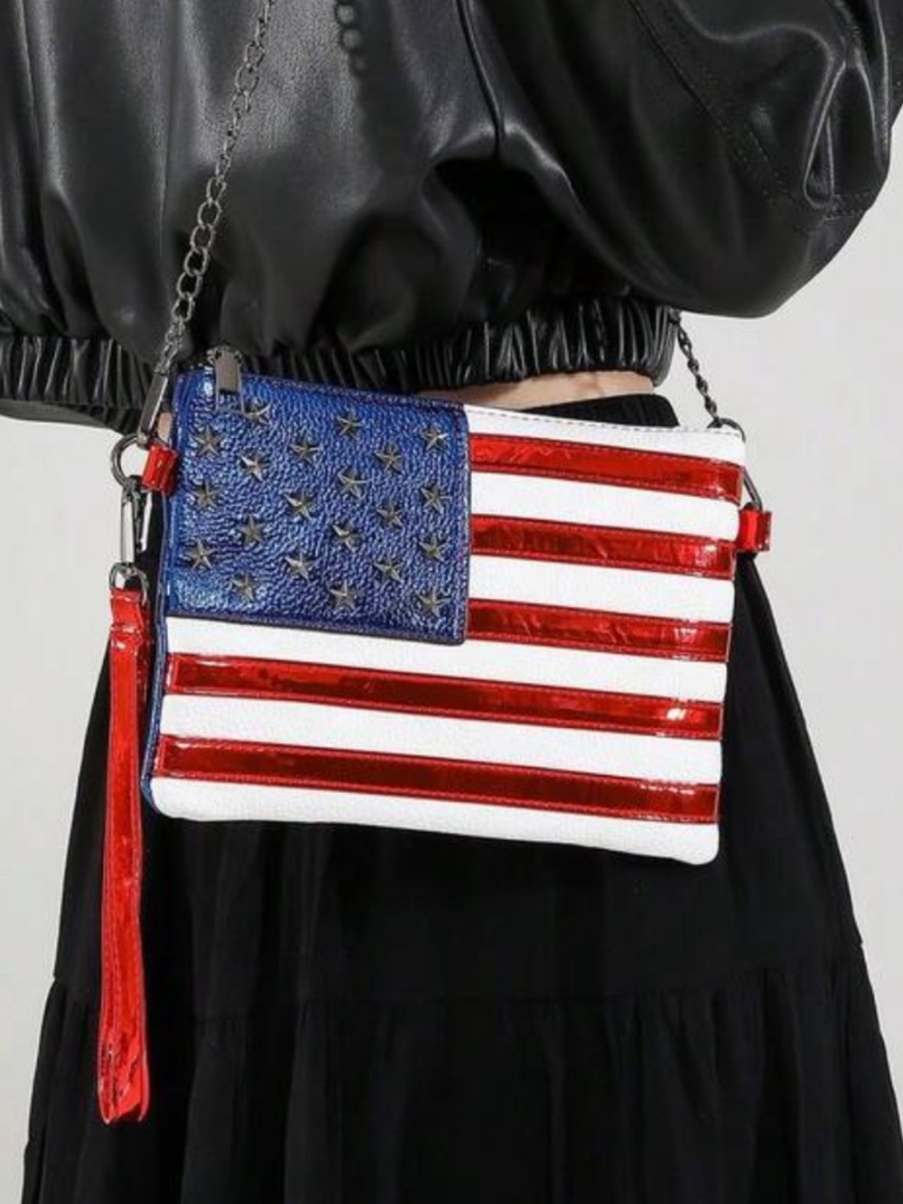 Star-Spangled Red, White & Blue Crossbody, American Flag Purse, Clutch